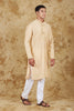 Bluesaanchi Chandery Silk Khaki Embroidered Kurta Set