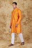 Bluesaanchi Banarsi Silk Orange  Kurta Set
