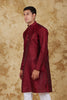 Bluesaanchi Banarsi Silk Maroon  Kurta Set