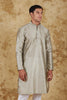 Bluesaanchi Banarsi Silk Silver Kurta Set