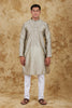 Bluesaanchi Banarsi Silk Silver Kurta Set