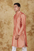 Bluesaanchi Banarsi Silk Salmon Kurta Set