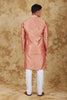 Bluesaanchi Banarsi Silk Salmon Kurta Set