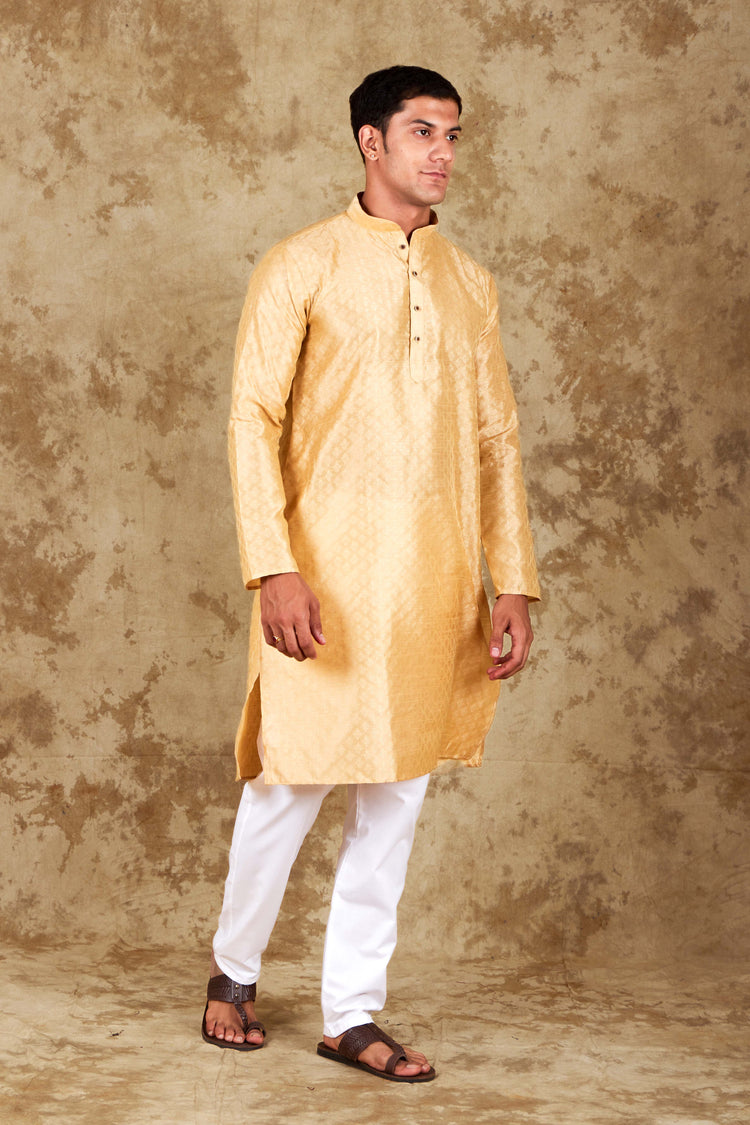 Bluesaanchi Banarsi Silk Cream  Kurta Set