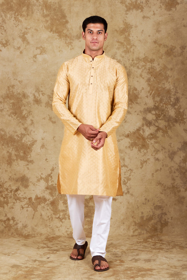 Bluesaanchi Banarsi Silk Cream  Kurta Set