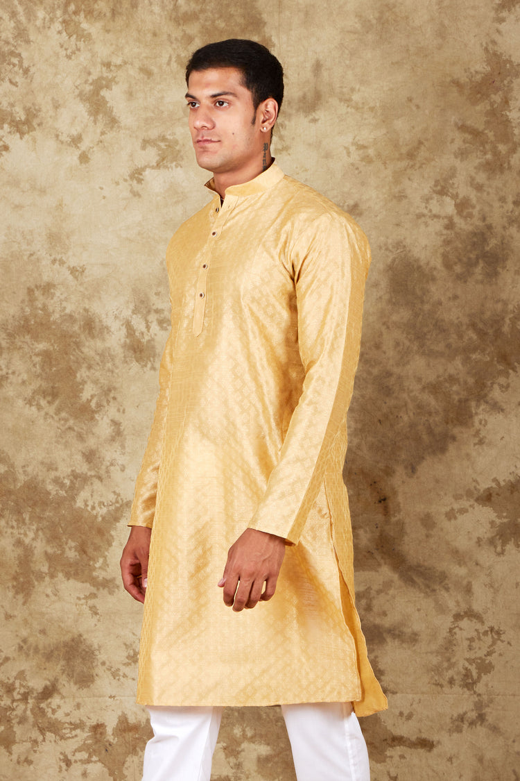 Bluesaanchi Banarsi Silk Cream  Kurta Set