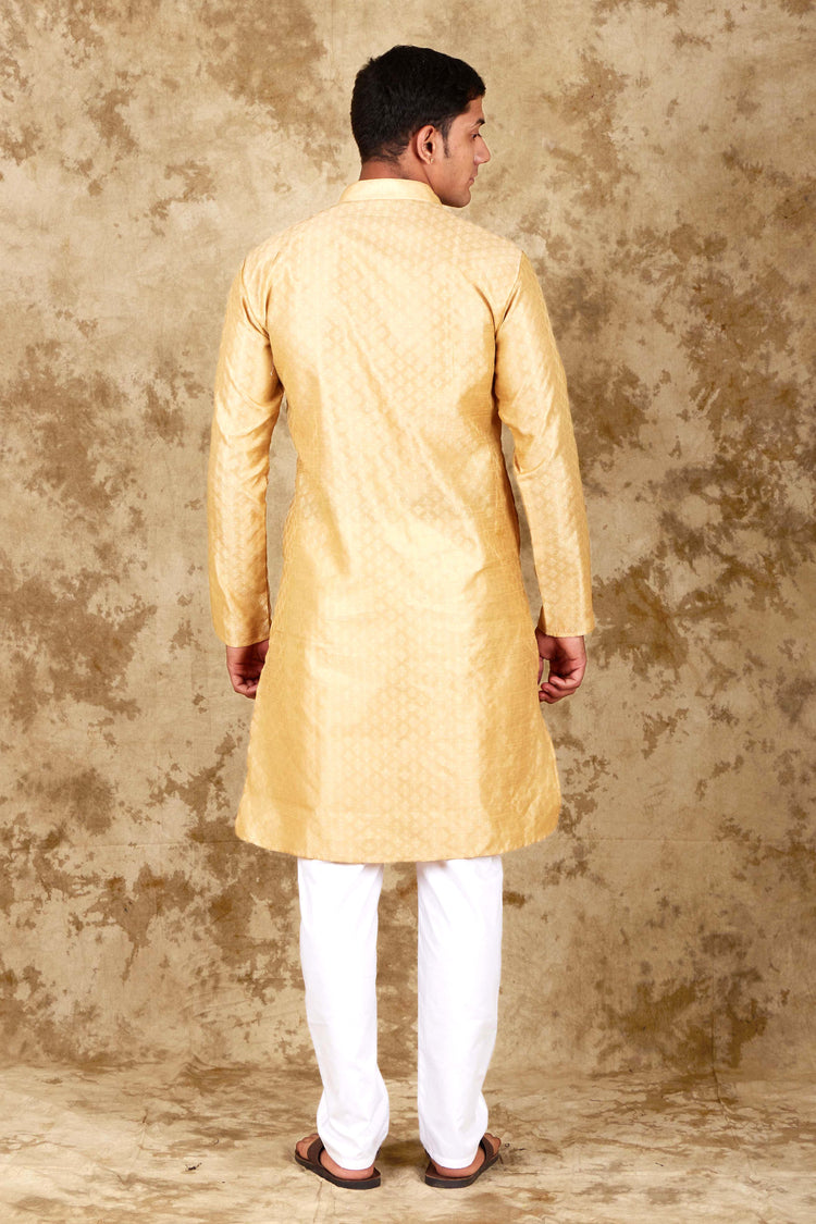 Bluesaanchi Banarsi Silk Cream  Kurta Set