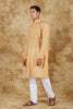 Bluesaanchi Chanderi Silk Embroidered Kurta Set" Earth yellow
