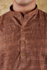 Bluesaanchi Dark Brown Textured Men's Kurta Set