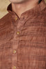 Bluesaanchi Dark Brown Textured Men's Kurta Set