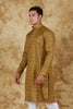 Bluesaanchi Mustard Textured Men's Kurta Set