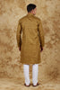 Bluesaanchi Mustard Textured Men's Kurta Set