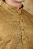 Bluesaanchi Mustard Textured Men's Kurta Set