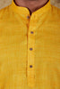 Bluesaanchi Dark Yellow Textured Men's Kurta Set