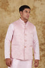 Bluesaanchi Men's Jacquard Pink Waistcoat