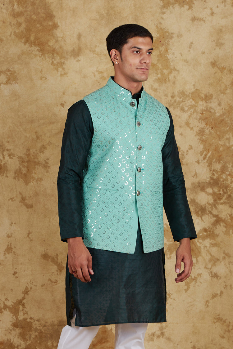 Bluesaanchi Green Waistcoat set