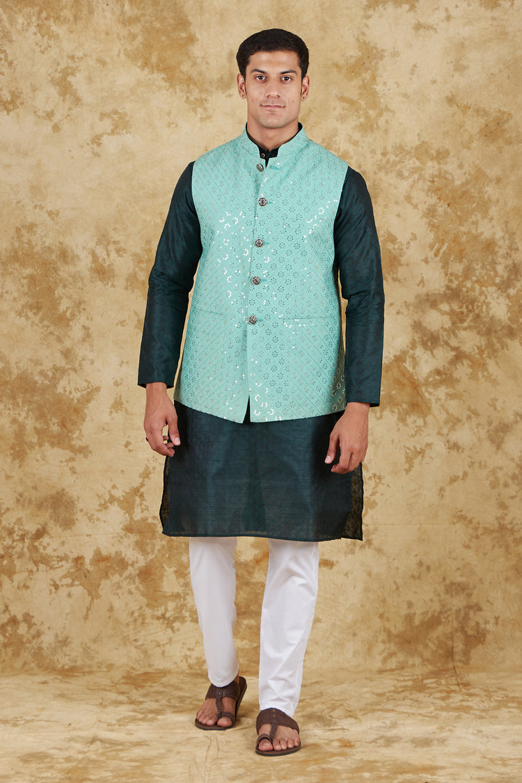 Bluesaanchi Green Waistcoat set