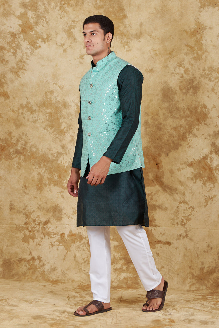 Bluesaanchi Green Waistcoat set