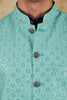 Bluesaanchi Men's Jacquard Mint Green Sequence Waistcoat