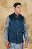 Bluesaanchi Men's Jacquard Blue Waistcoat