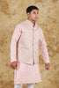 Bluesaanchi Pink Jacquard Waistcoat set