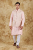 Bluesaanchi Pink Jacquard Waistcoat set