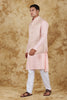 Bluesaanchi Pink Jacquard Waistcoat set