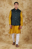 Bluesaanchi Golden Jacquard Waistcoat set