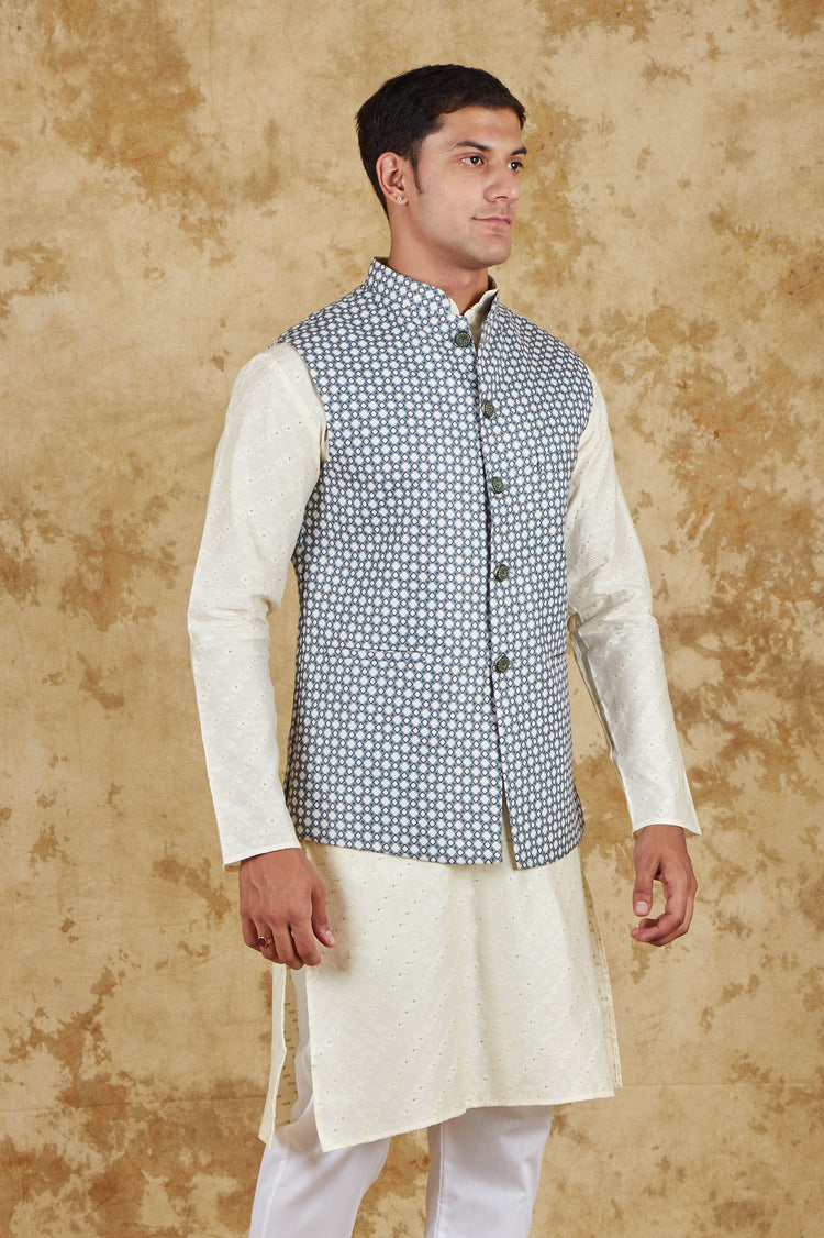 Bluesaanchi Cream Waistcoat set