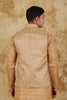 Bluesaanchi Men's Cotton Blend Khaki Mirror Embroidered Waistcoat