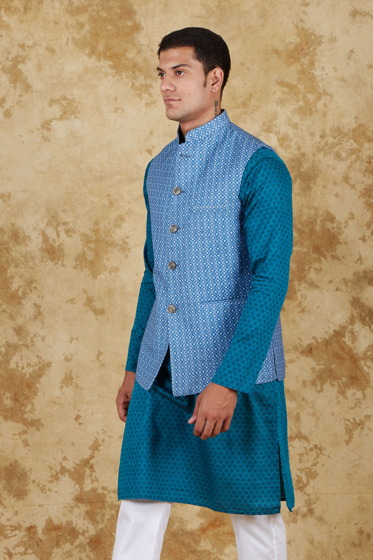 Bluesaanchi Blue Waistcoat set