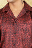 BLUEBIRD Cotton Blend Comfort Red Printed Shirt for Men