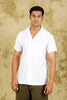 BLUEBIRD Crafted Comfort Knitted White Shirt for Men