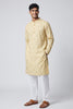 Veshbhoshaa Men's Soft Yellow Printed Kurta Set