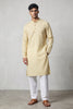 Veshbhoshaa Men's Soft Yellow Printed Kurta Set