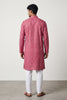 Veshbhoshaa Men's Pink Printed Kurta Set