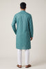 Veshbhoshaa Men's Turquoise Printed Kurta Set