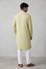 Veshbhoshaa Men's Soft Yellow Printed Kurta Set
