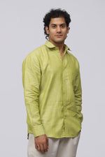 Bluebird Men's 100% Green Linen Shirt