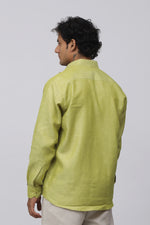 Bluebird Men's 100% Green Linen Shirt