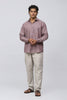 Bluebird Men's 100% Purple Linen Shirt