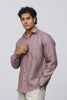 Bluebird Men's 100% Purple Linen Shirt
