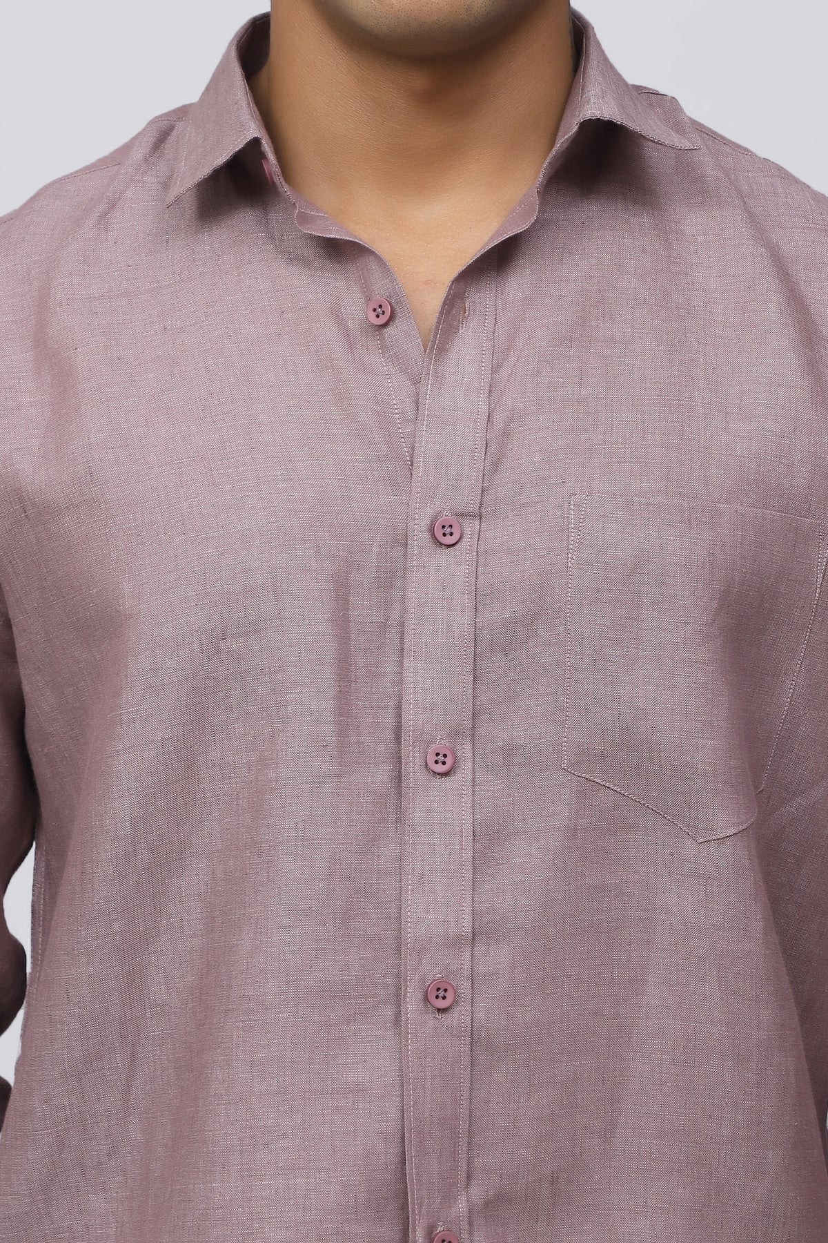 Bluebird Men's 100% Purple Linen Shirt