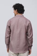 Bluebird Men's 100% Purple Linen Shirt