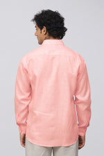 Bluebird Men's 100% Pink Linen Shirt