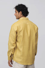 Bluebird Men's 100% Beige Linen Shirt