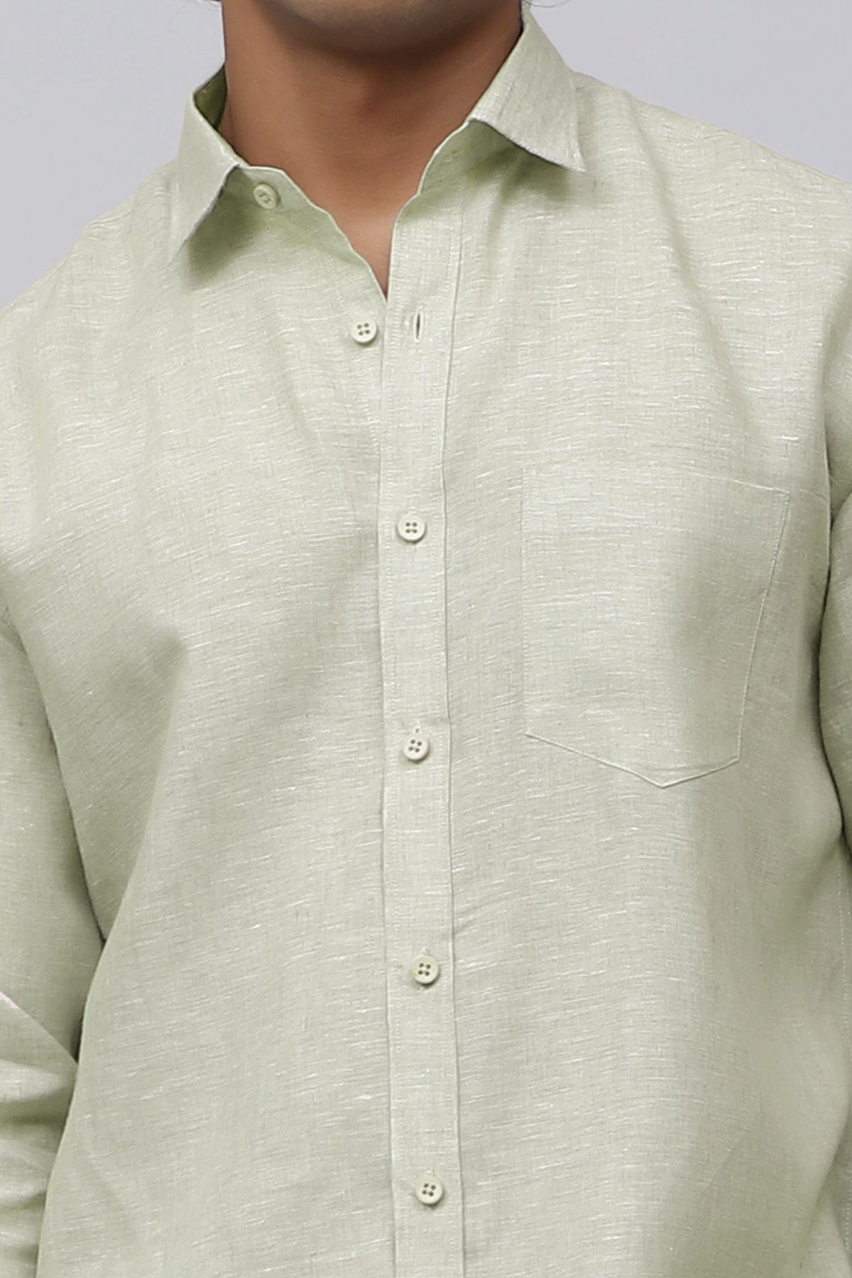 Bluebird Men's 100% Olive Linen Shirt