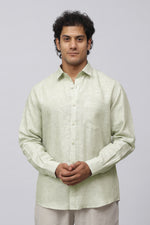 Bluebird Men's 100% Olive Linen Shirt