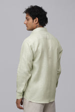Bluebird Men's 100% Olive Linen Shirt