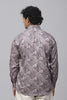 Bluebird Men's Light Purple Satin Printed Shirt